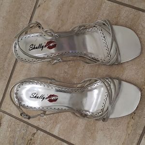 Shully's Kiss silver sling back shoes